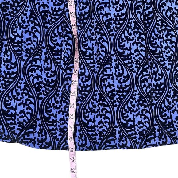 Ann Taylor Loft Factory Periwinkle & Black Velveteen Tapestry Damask Dress - Picture 13 of 15